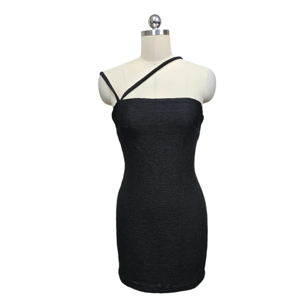 NWT Revolve Rumer The Label Penelope Mini Dress Black 90s Strappy Bodycon Medium - Picture 2 of 10